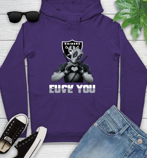 NHL Oakland Raiders Deadpool Love You Fuck You Football Sports Youth Hoodie 5