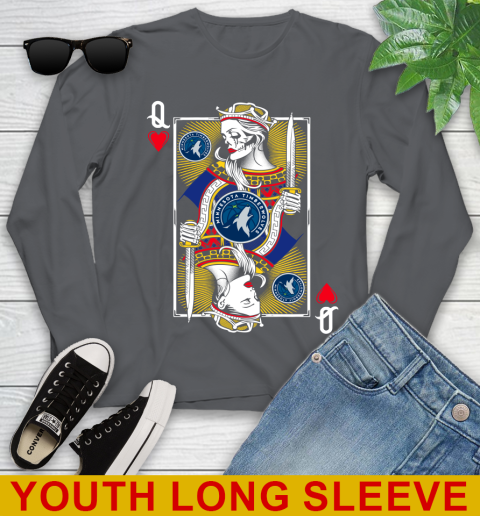 NBA Basketball Minnesota Timberwolves The Queen Of Hearts Card Shirt Youth Long Sleeve 9