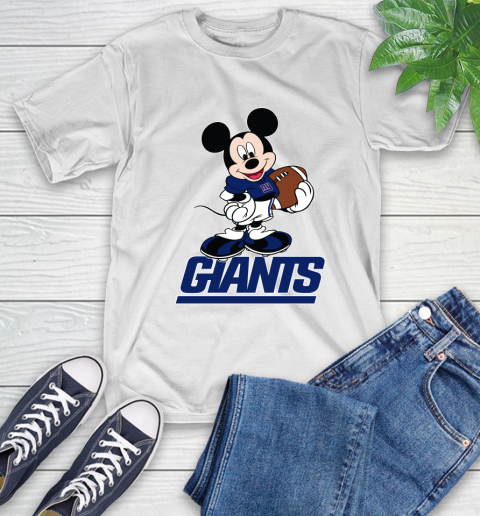 NFL Football New York Giants Cheerful Mickey Mouse Shirt T-Shirt 3 NFL Football New York Giants Cheerful Mickey Mouse Shirt T-Shirt - Image 3