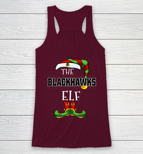 Chicago Blackhawks Christmas ELF Funny NHL Racerback Tank 2