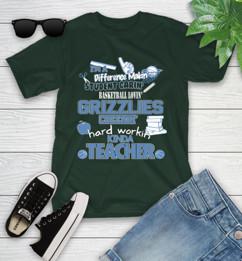 Memphis Grizzlies NBA I'm A Difference Making Student Caring Basketball Loving Kinda Teacher Youth T-Shirt 5
