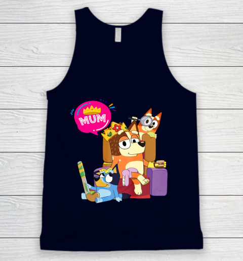 Bluey Mom Dad Funny Queen For Family Lover Tank Top 3
