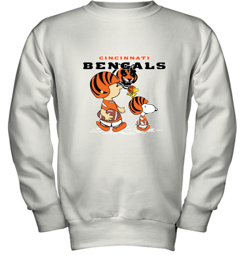 Cincinnati Bengals Let's Play Football Together Snoopy NFL Youth Sweatshirt