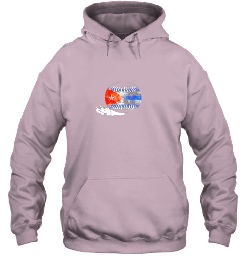 miyp vintage baseball cuba flag shirt cuban pride hoodie 23 front light pink