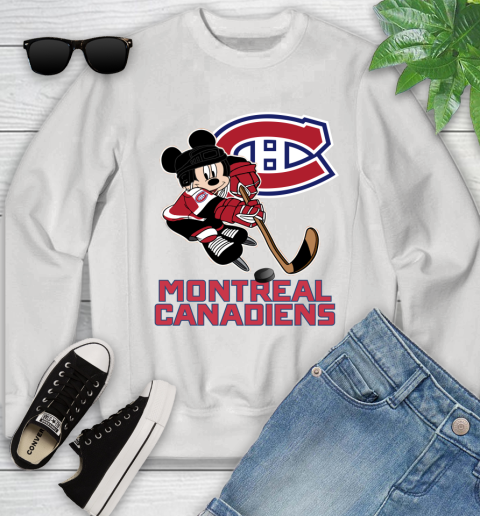 NHL Montreal Canadiens Mickey Mouse Disney Hockey T Shirt Youth Sweatshirt