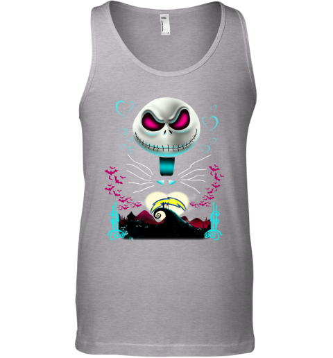 NFL Los Angeles Chargers Jack Skellington Sally The Nightmare Before Christmas Football LMxWZE77WvR unisex tank 17 95 151514 front sport grey