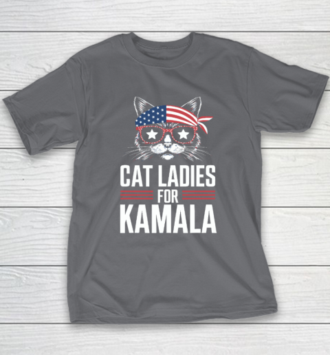 Cat Ladies for Kamala Funny Cat 2024 President Kamala Harris Youth T-Shirt 5