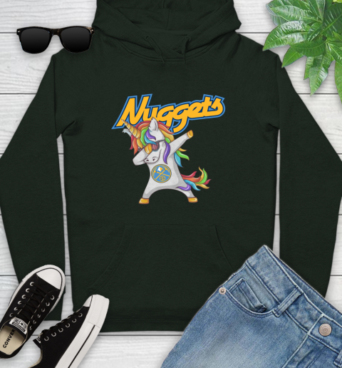Denver Nuggets NBA Basketball Funny Unicorn Dabbing Sports Youth Hoodie 13