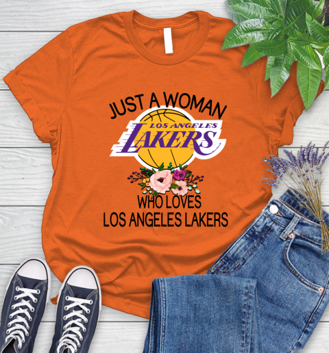 NBA Just A Woman Who Loves Los Angeles Lakers Basketball Sports Women's T-Shirt 2