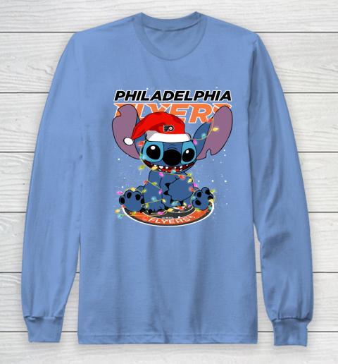 Philadelphia Flyers NHL Hockey noel stitch Christmas Long Sleeve T-Shirt 8