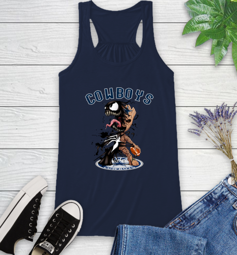 NFL Dallas Cowboys Football Venom Groot Guardians Of The Galaxy Racerback Tank 12