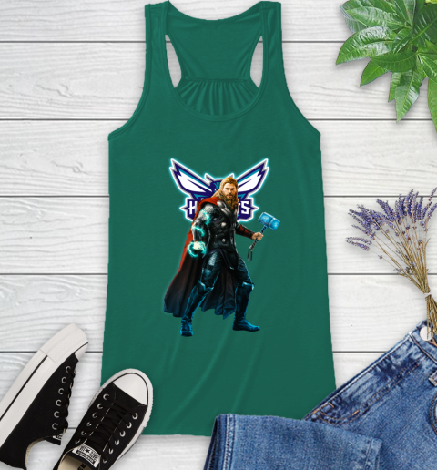 NBA Thor Avengers Endgame Basketball Charlotte Hornets Racerback Tank 7