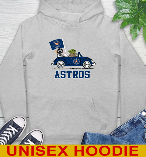 MLB Baseball Houston Astros Darth Vader Baby Yoda Driving Star Wars Shirt Hoodie 6