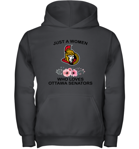 NHL Just A Woman Who Loves Ottawa Senators Hockey Sports Youth Hoodie