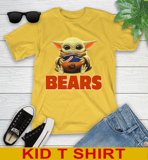 NFL Football Chicago Bears Baby Yoda Star Wars Shirt Youth T-Shirt 8