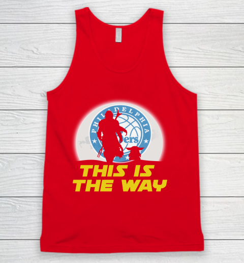 Philadelphia 76ers NBA Basketball Star Wars Yoda And Mandalorian This Is The Way Tank Top 5