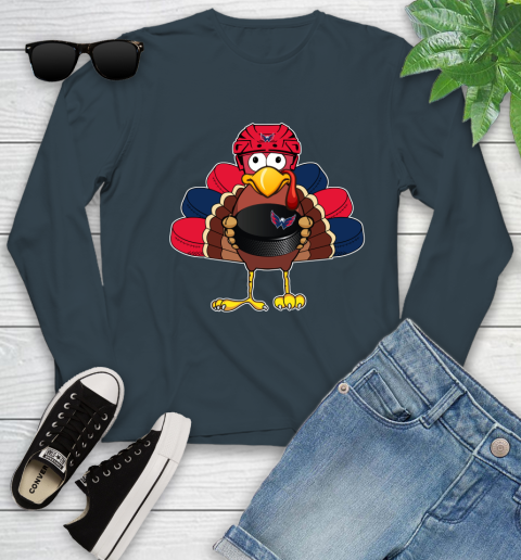 Washington Capitals Turkey Thanksgiving Day Youth Long Sleeve 8