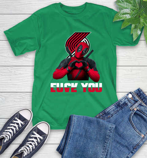 NBA Portland Trail Blazers Deadpool Love You Fuck You Basketball Sports T-Shirt 7