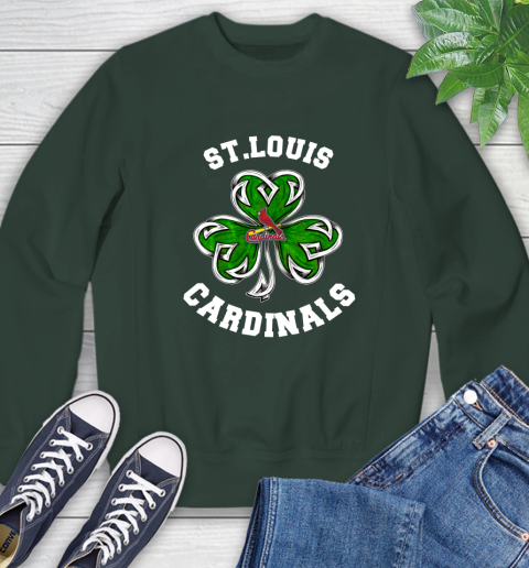 MLB St.Louis Cardinals Three Leaf Clover St Patrick's Day Baseball Sports Sweatshirt 12