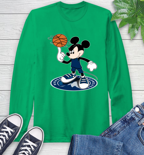 NBA Basketball Minnesota Timberwolves Cheerful Mickey Disney Shirt Long Sleeve T-Shirt 8