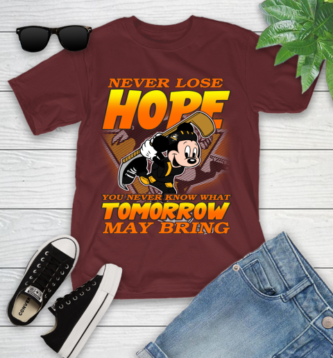 Pittsburgh Penguins NHL Hockey ootball Mickey Disney Never Lose Hope Youth T-Shirt 14