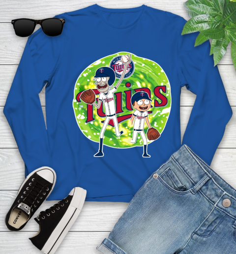 MLB Minnesota Twins Rick And Morty Baseball Sports Youth Long Sleeve 9