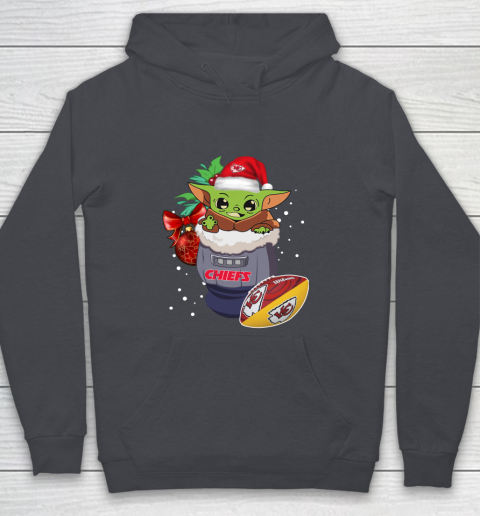 Kansas City Chiefs Christmas Baby Yoda Star Wars Funny Happy NFL Youth Hoodie Tee For Sports