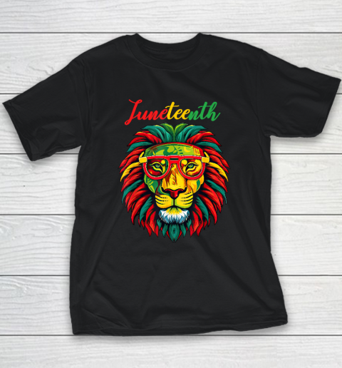 Lion Juneteenth Shirts Black History Freedom Youth T-Shirt