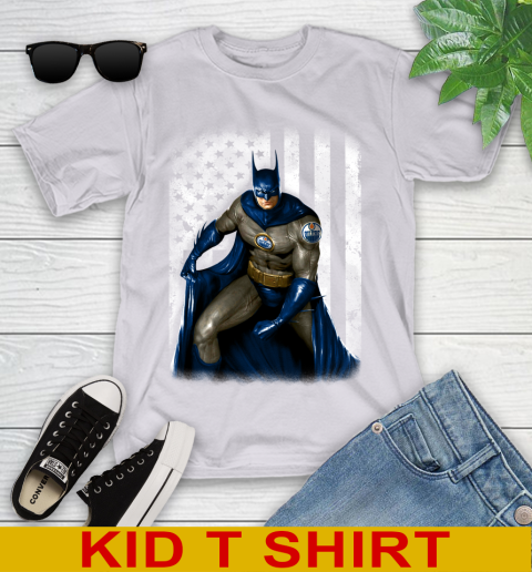 Edmonton Oilers NHL Hockey Batman DC American Flag Shirt Youth T-Shirt 4