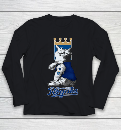 MLB Baseball My Cat Loves Kansas City Royals Youth Long Sleeve