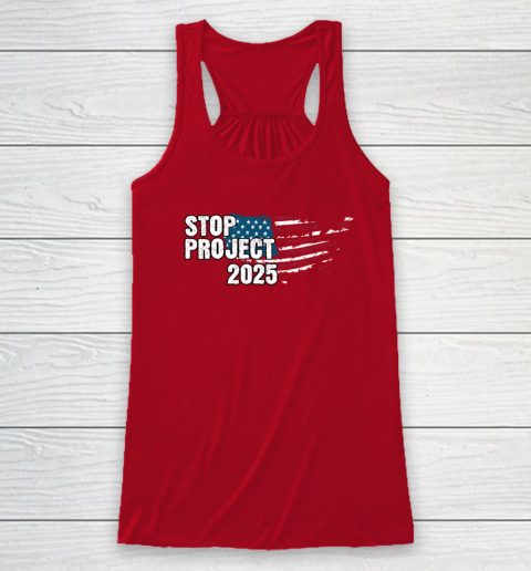 Stop Project 2025 Anti Trump Racerback Tank 3