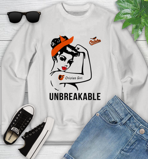 MLB Baltimore Orioles Girl Unbreakable Baseball Sports Youth Sweatshirt
