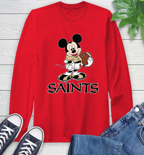NFL Football New Orleans Saints Cheerful Mickey Mouse Shirt Long Sleeve T-Shirt 11