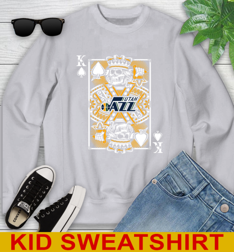 Utah Jazz NBA Basketball The King Of Spades Death Cards Shirt Youth Sweatshirt 3