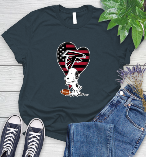 Atlanta Falcons NFL Football The Peanuts Movie Adorable Snoopy Women's T-Shirt 8