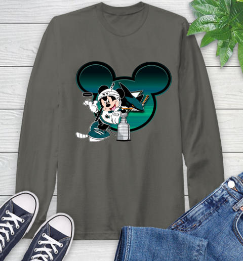 NHL San Jose Sharks Stanley Cup Mickey Mouse Disney Hockey T Shirt Long Sleeve T-Shirt 8