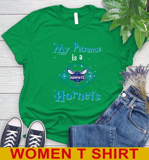 NBA Basketball Harry Potter My Patronus Is A Charlotte Hornets Women's T-Shirt 7