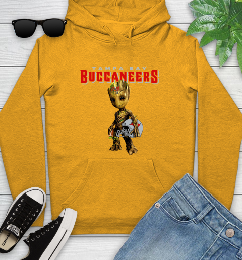 Tampa Bay Buccaneers NFL Football Groot Marvel Guardians Of The Galaxy Youth Hoodie 3