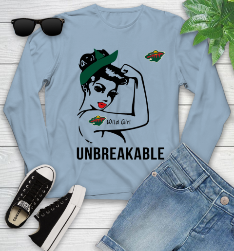 NHL Minnesota Wild Girl Unbreakable Hockey Sports Youth Long Sleeve 6