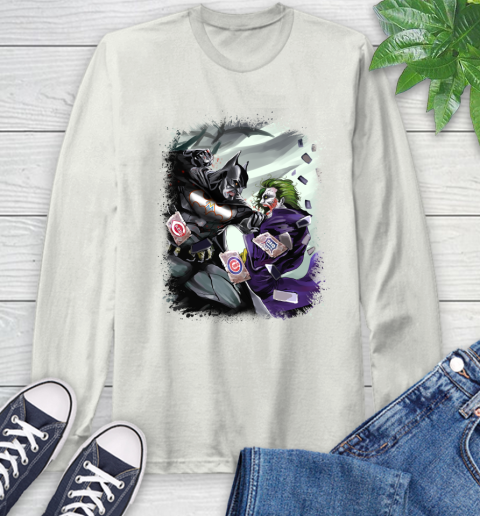 Miami Marlins MLB Baseball Batman Fighting Joker DC Comics Long Sleeve T-Shirt 12