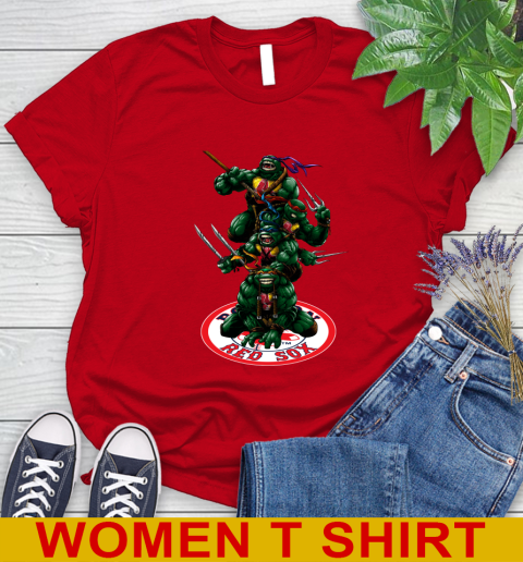 MLB Baseball Boston Red Sox Teenage Mutant Ninja Turtles Shirt Women's T-Shirt 11 MLB Baseball Boston Red Sox Teenage Mutant Ninja Turtles Shirt Women's T-Shirt - Image 11