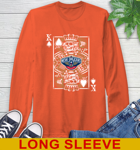 New Orleans Pelicans NBA Basketball The King Of Spades Death Cards Shirt Long Sleeve T-Shirt 4