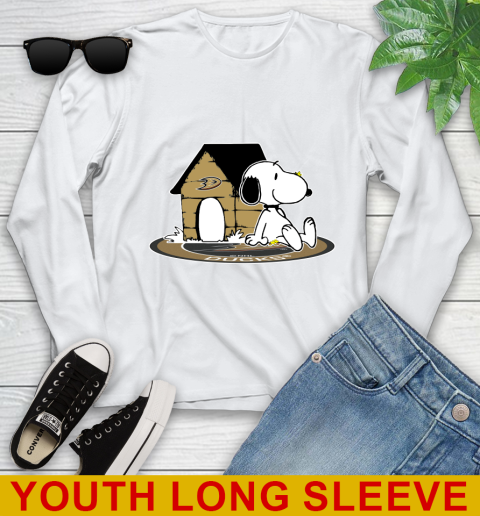 NHL Hockey Anaheim Ducks Snoopy The Peanuts Movie Shirt Youth Long Sleeve
