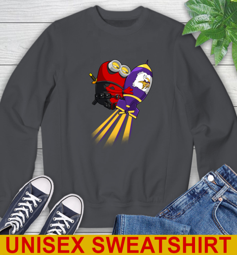 NFL Football Minnesota Vikings Deadpool Minion Marvel Shirt Sweatshirt 7