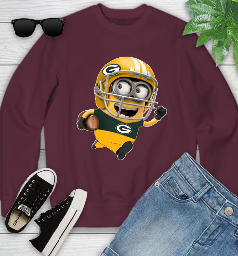 NFL Green Bay Packers Minions Disney Football Sports Youth Sweatshirt 5