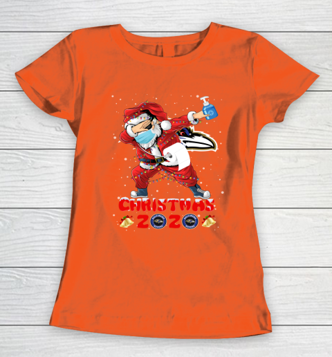 Baltimore Ravens Funny Santa Claus Dabbing Christmas 2020 NFL Women's T-Shirt 3