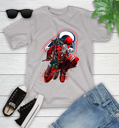 NFL Deadpool Marvel Comics Sports Football Los Angeles Rams Youth T-Shirt 12