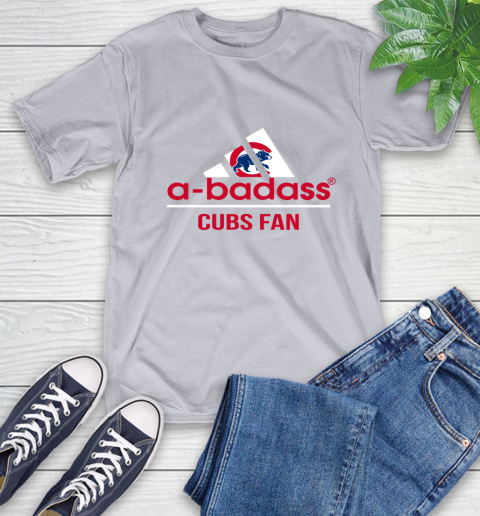 MLB A Badass Chicago Cubs Fan Adidas Baseball Sports T-Shirt 6
