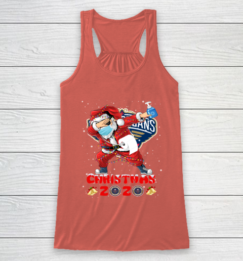 New Orleans Pelicans Funny Santa Claus Dabbing Christmas 2020 NBA Racerback Tank 3