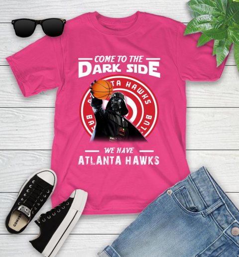 NBA Come To The Dark Side We Have Atlanta Hawks Star Wars Darth Vader Basketball Youth T-Shirt 11